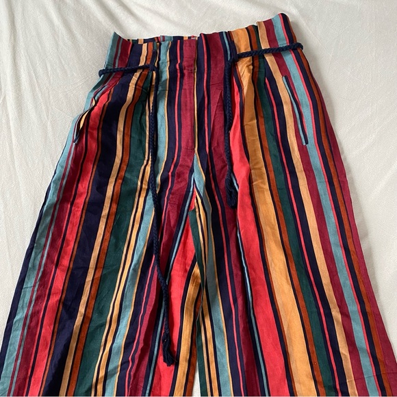 NWT Farm Rio Augustine Striped Linen Wide Leg Pants Medium - Picture 5 of 8
